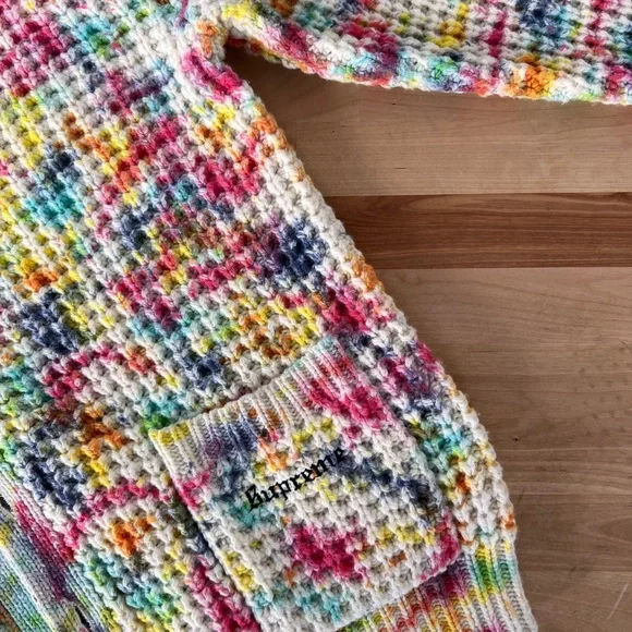 Supreme | Sweaters | Supreme Waffle Knit Cardigan Tiedye Fw2
