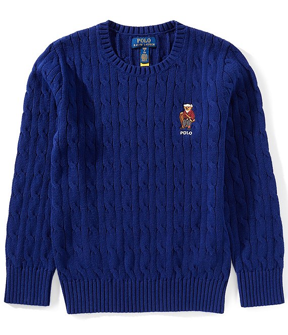 Polo Ralph Lauren Big Boys Long Sleeve Polo Bear Cable-Knit