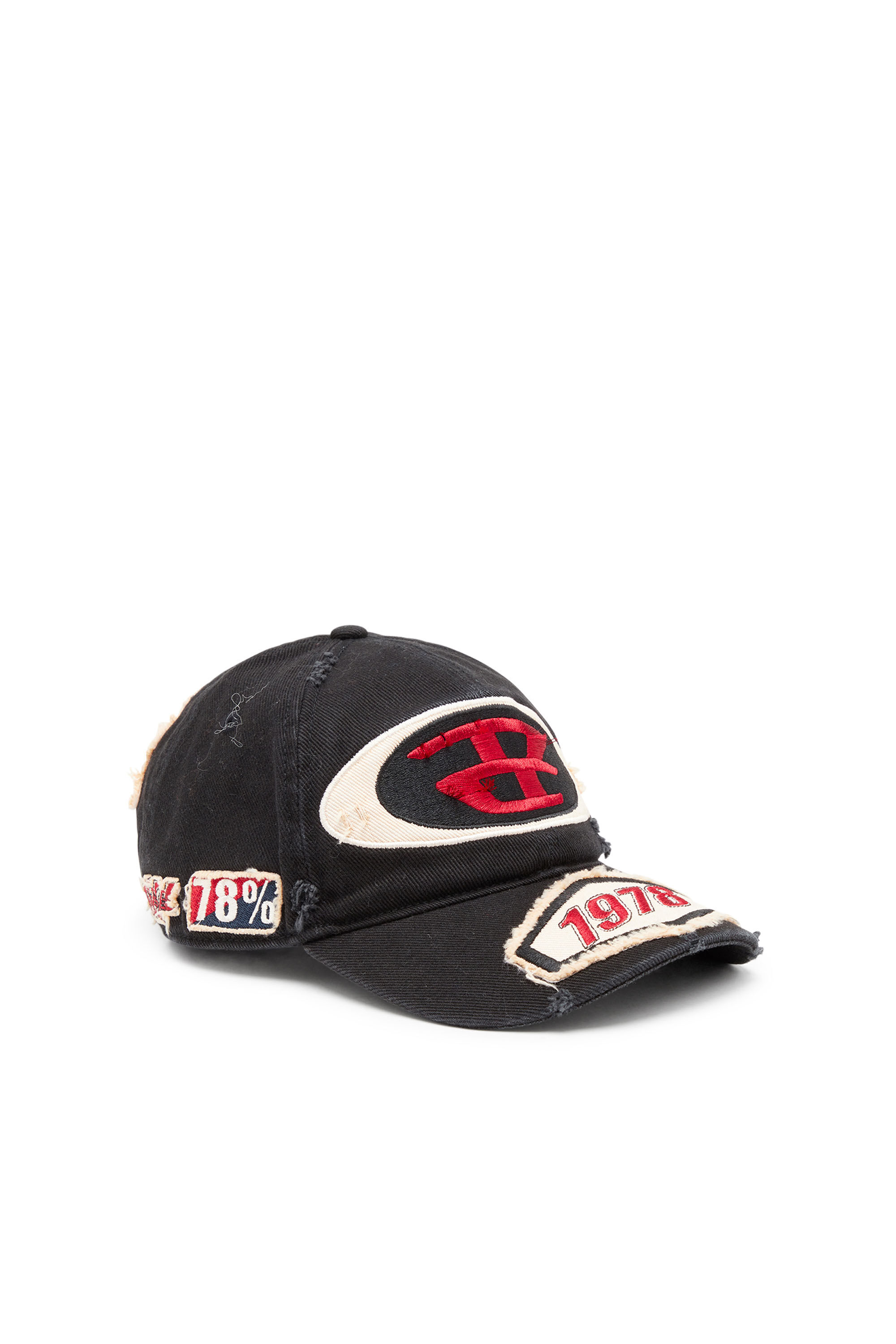 Men's Baseball cap with embroidered patches | Black | Diesel