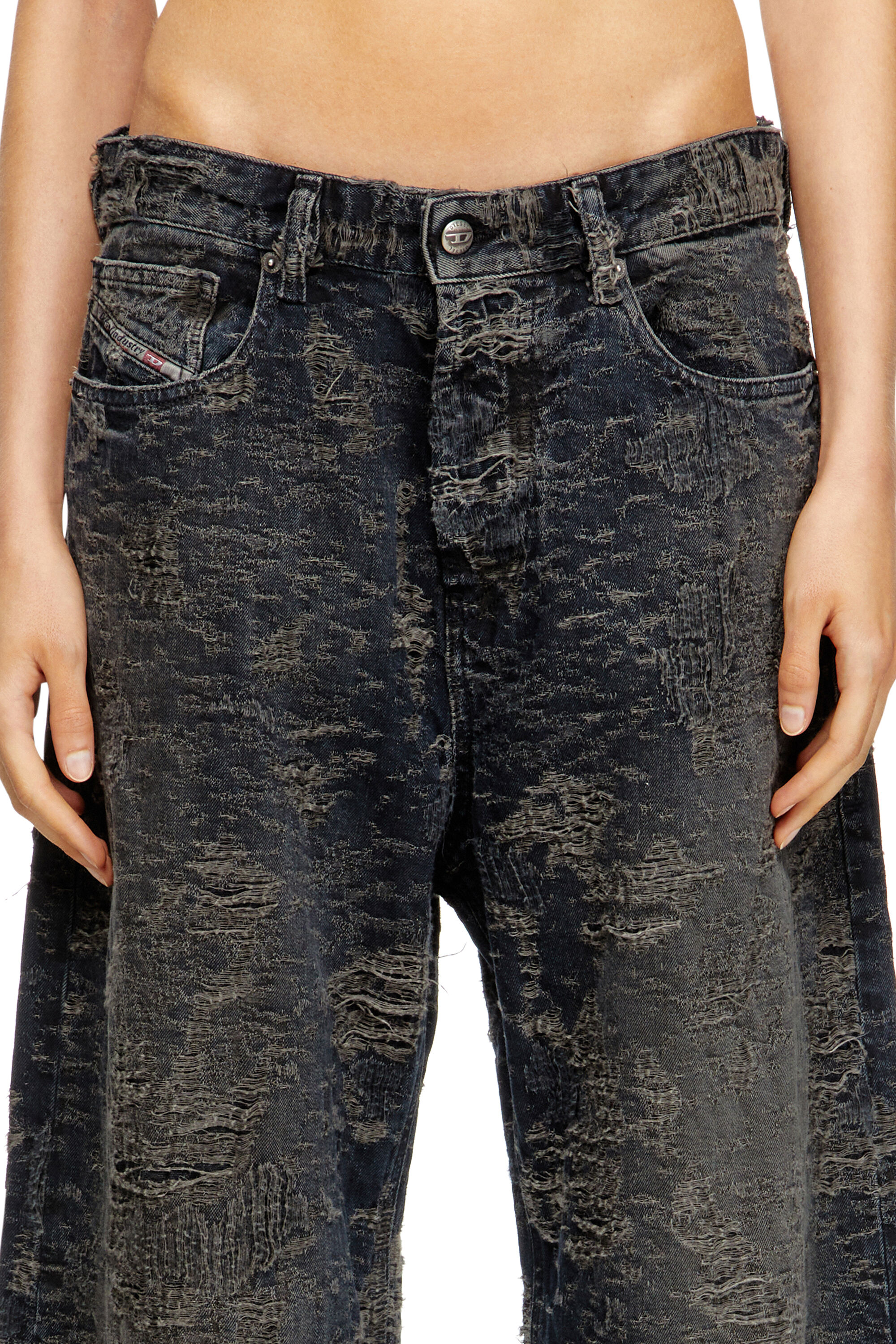 Women's Relaxed Jeans | Black/Dark grey | Diesel 1996 D-Sire