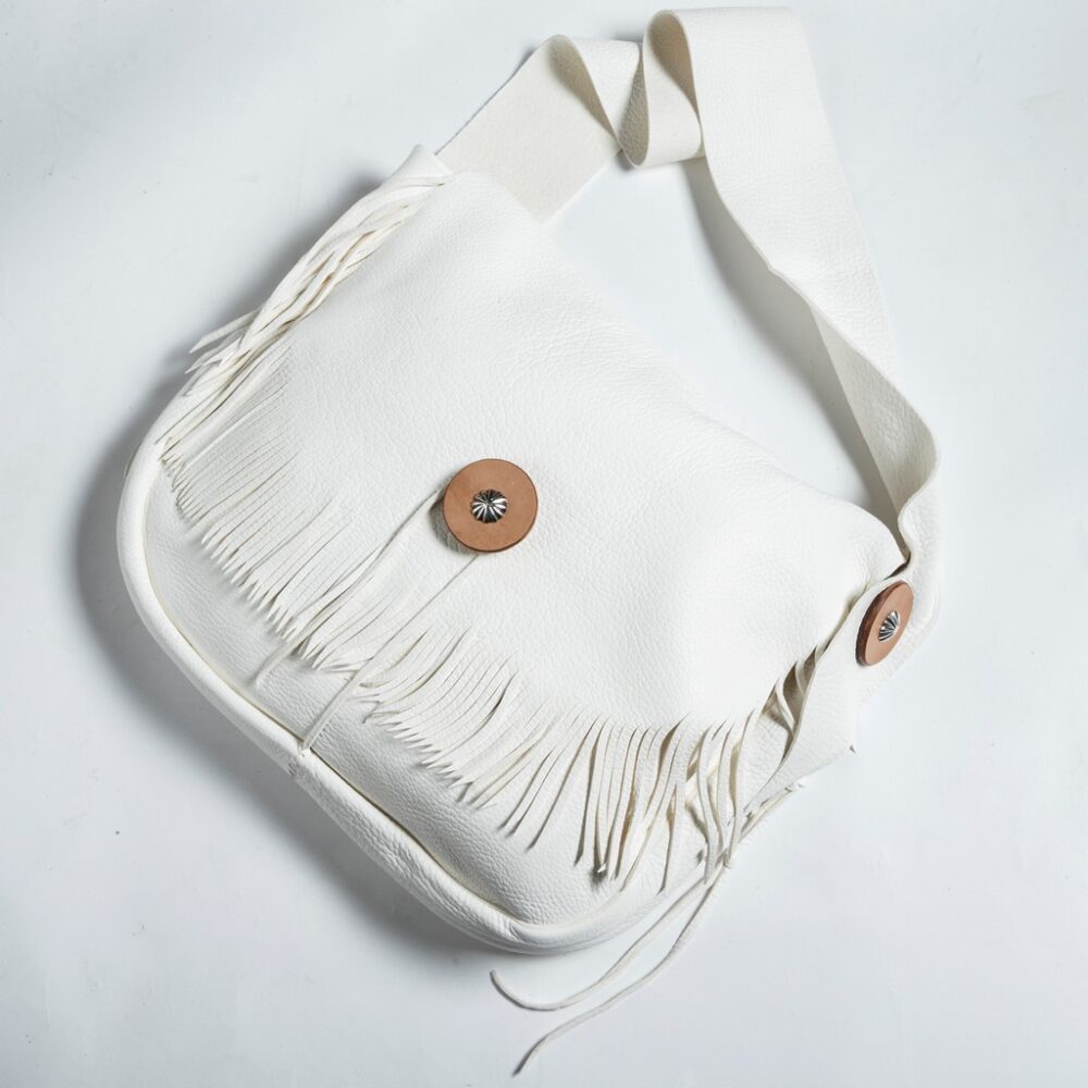 Mel caribe was様 ディアスキンバッグ 白 ディアスキン 巾着 白 - メルカリ