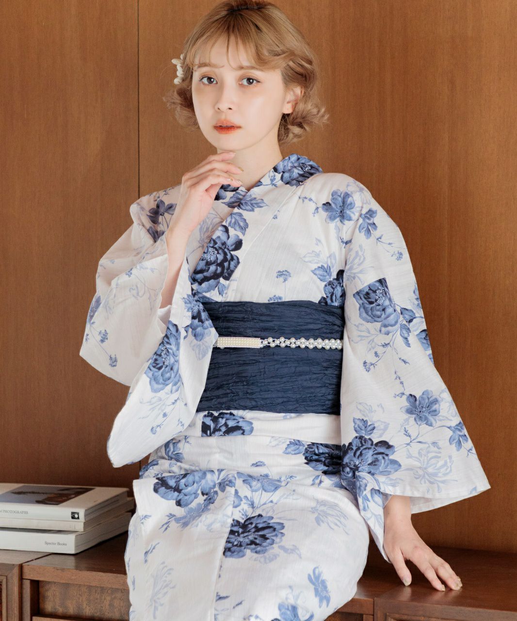 dita浴衣 水彩の勿忘草色