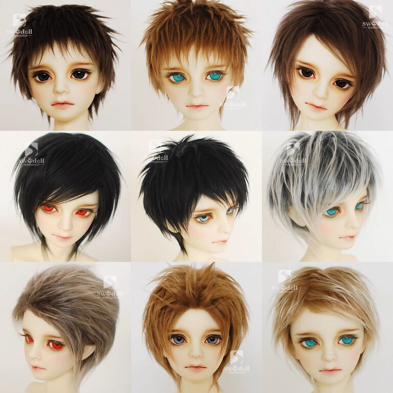 モヘアウィッグ（38号：ロングブラウン）【22-23cm（8-9inch）】｜DOLK
