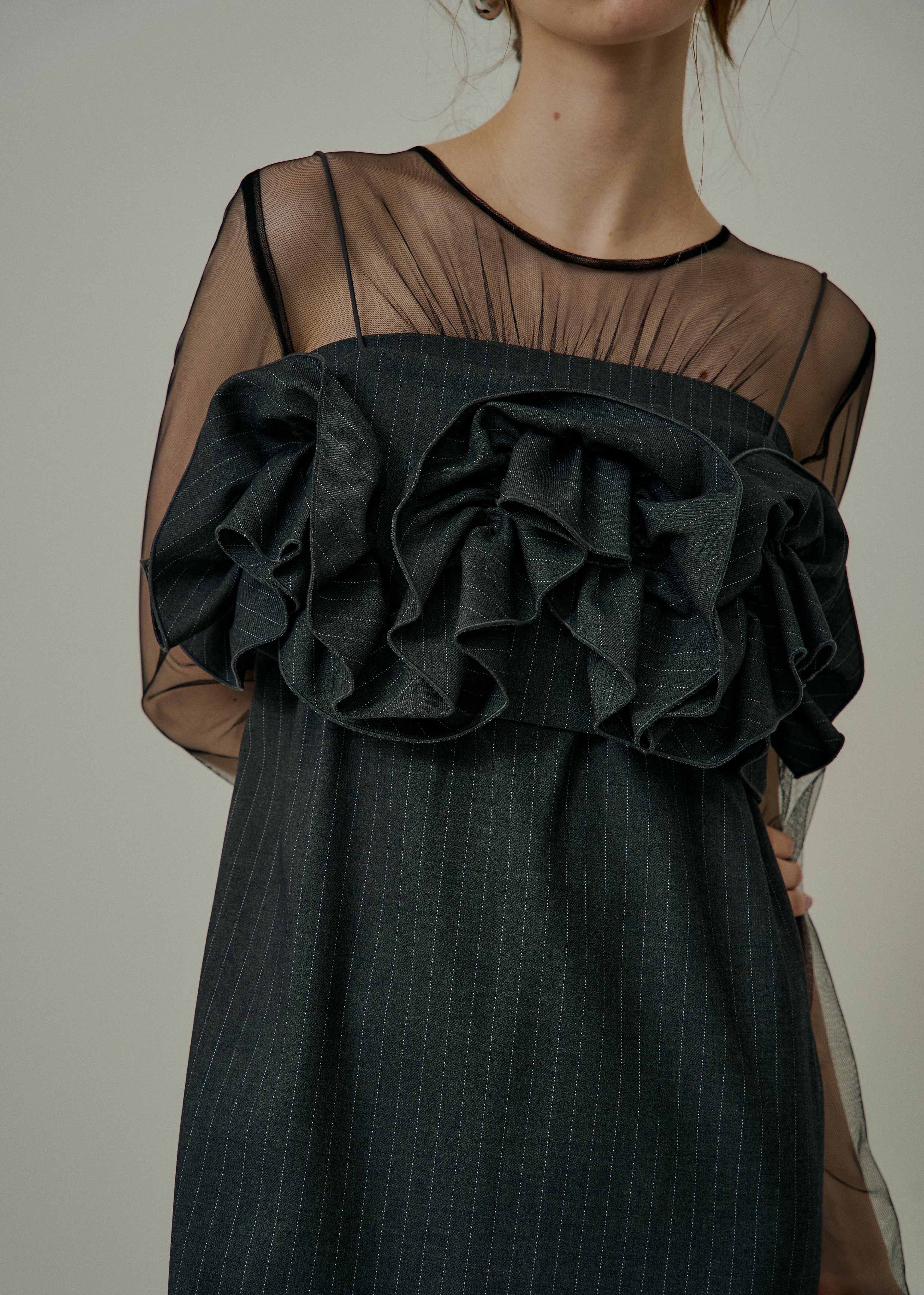 Wavy frill bustier stripe dressのドレス|Dorry Doll / LE'RURE