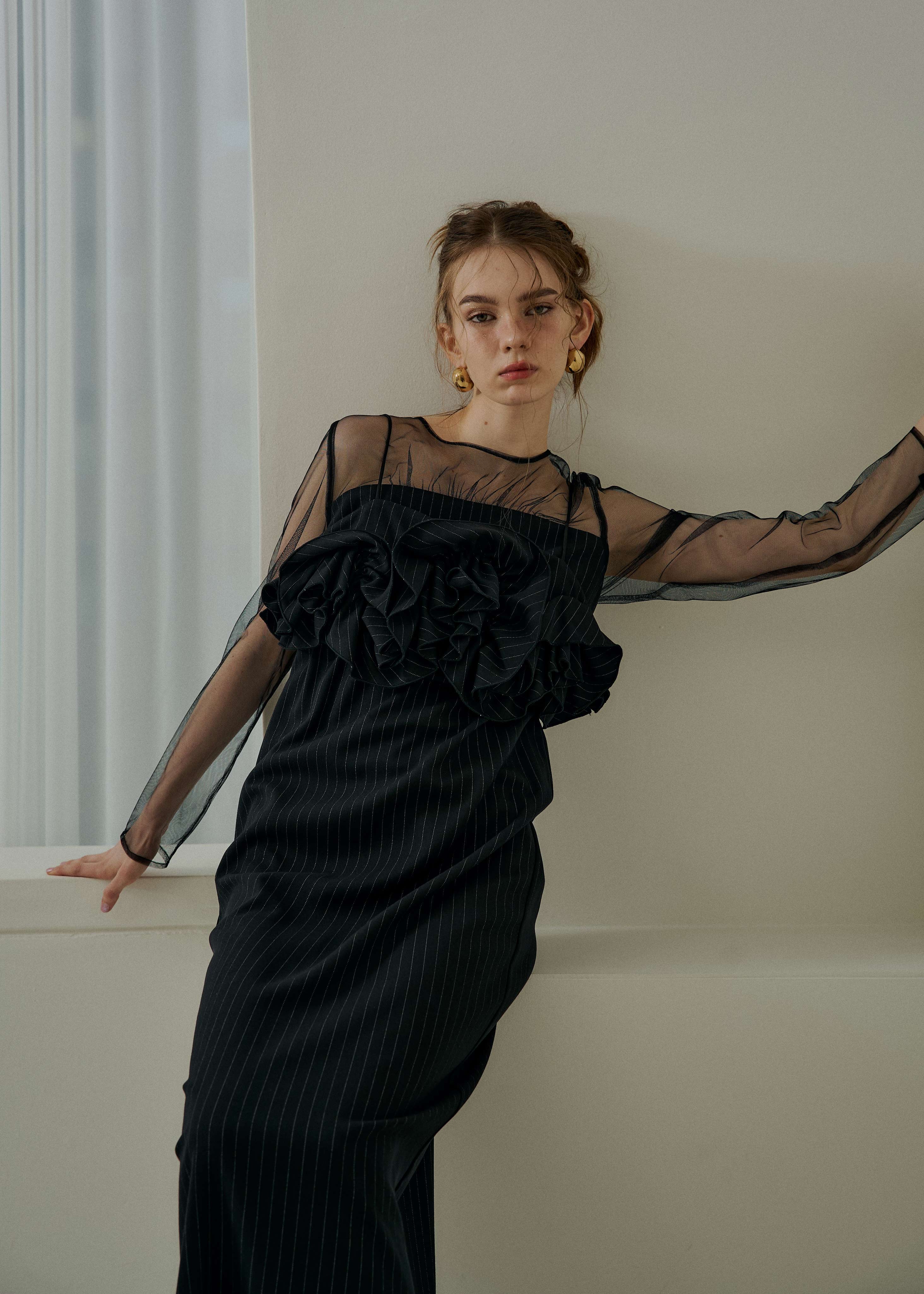 Wavy frill bustier stripe dressのドレス|Dorry Doll / LE'RURE