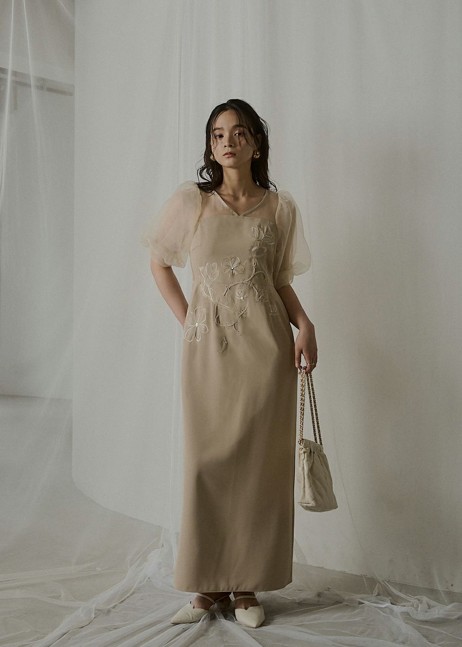 Sheer A-line onepiece｜LE'RURE