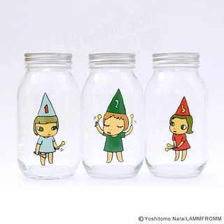 ☆奈良美智 キャニスターガラスビンケース☆3個セット 奈良美智