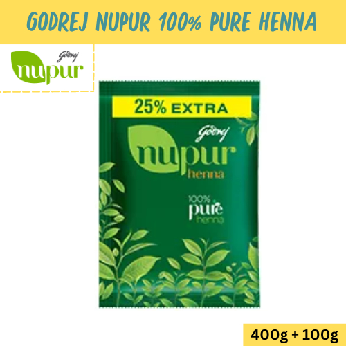 Godrej Nupur Pure Henna 100% เฮนน่า นูเปอร์ สมุนไพรแท้ 100% (400g+