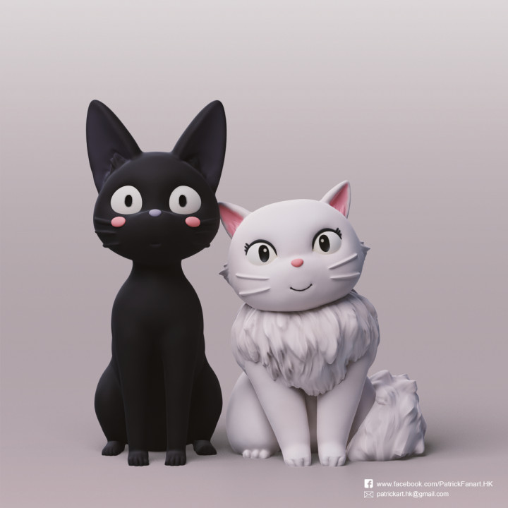 3D Printable Jiji & Lily (Kiki's delivery service) by Patrick