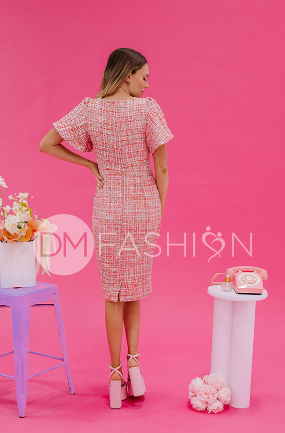 Victoria Pink Tweed Sequin Dress - DM Exclusive - FINAL SALE – DM