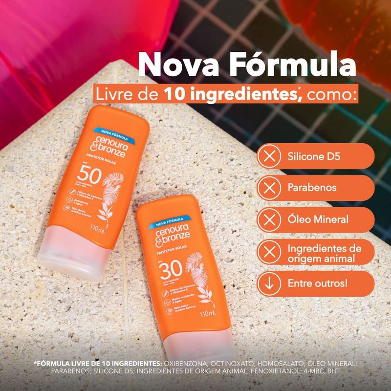 Protetor Solar FPS 50 110ml Cenoura & Bronze - Drogarias Tamoio