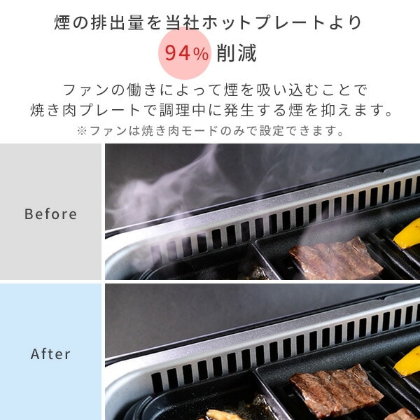 dショッピング |焼肉プレート 減煙 吸煙グリル ホットプレート 煙の