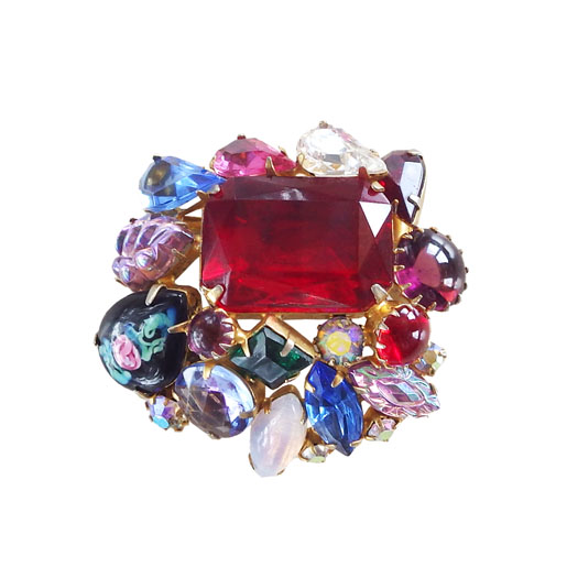 カラフルストーンのヴィンテージブローチ | アメリカ製 カラフルな