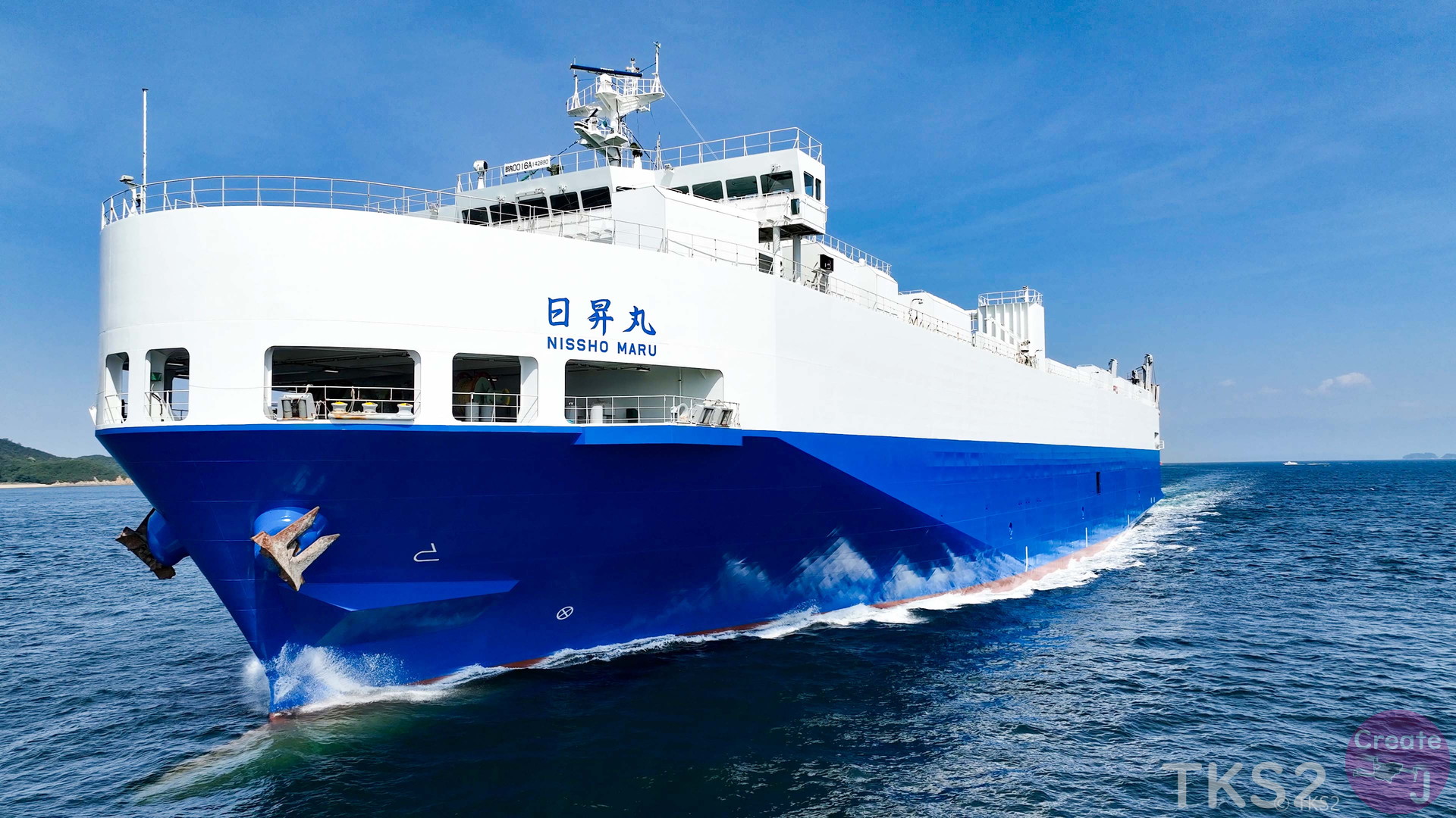 内航RORO船「 日昇丸 」2017年内海造船建造 日藤海運運行 | 海峡俯瞰