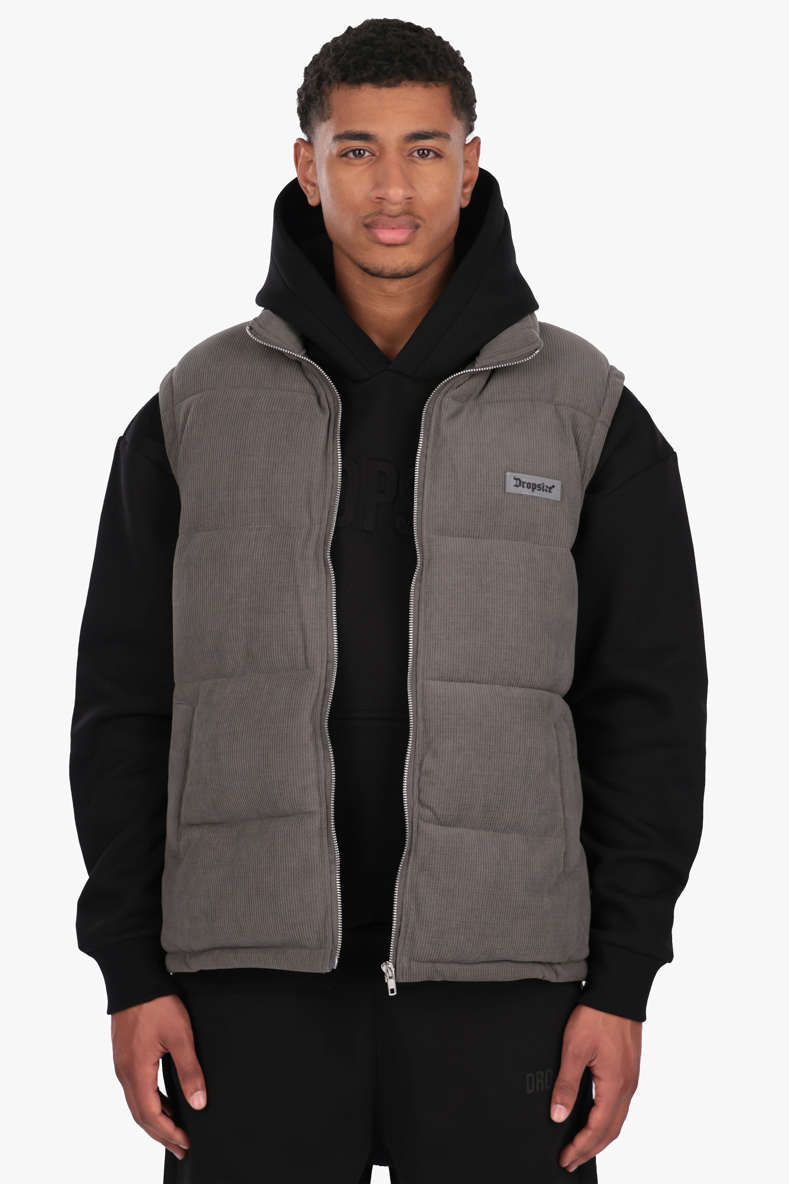 PUFFER CORD VEST GREY – Dropsize