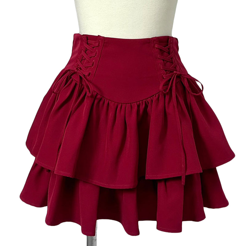 4L~6L】レースアップコルセットティアードミニスカート – レディース