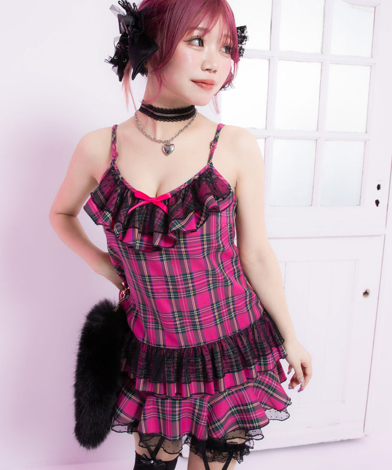 フリフリ姫ギャルキャミワンピース【大きいサイズ有】 – レディース