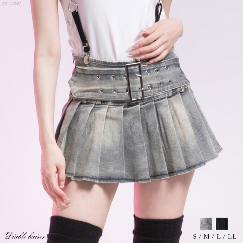 プリーツミニデニムスカート – レディースファッション通販の夢展望