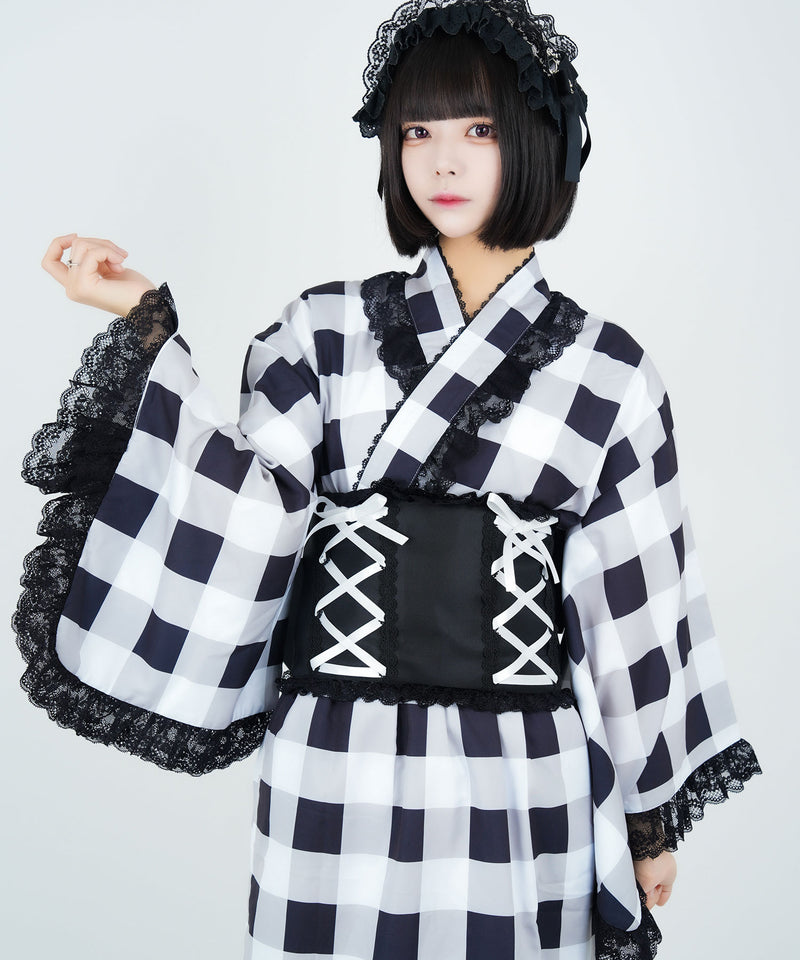 舞々悪魔】ビッグギンガムセットアップ浴衣 – レディースファッション