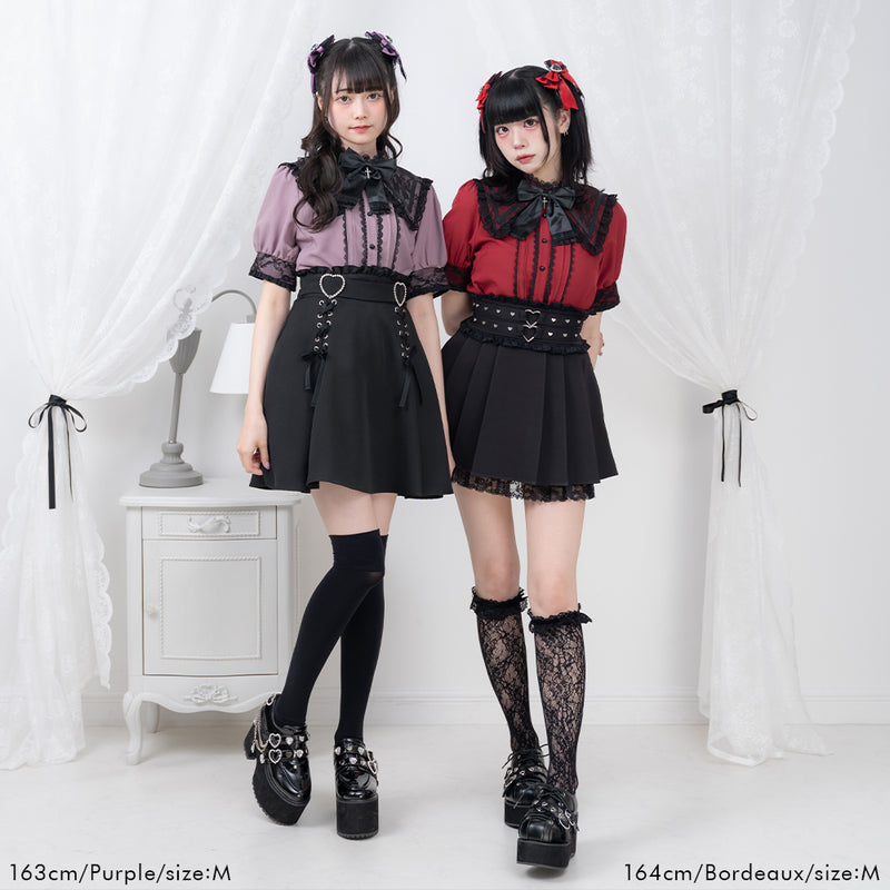 十字架リボンセーラーレース襟ブラウス – レディースファッション通販