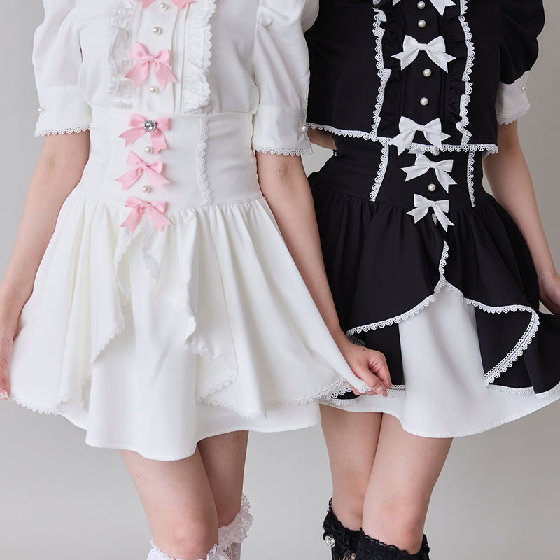 フロントラッフルコルセットスカート – レディースファッション通販の