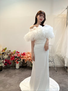 2way バックリボン ベアトップ ソフトマーメイドドレス（W265）