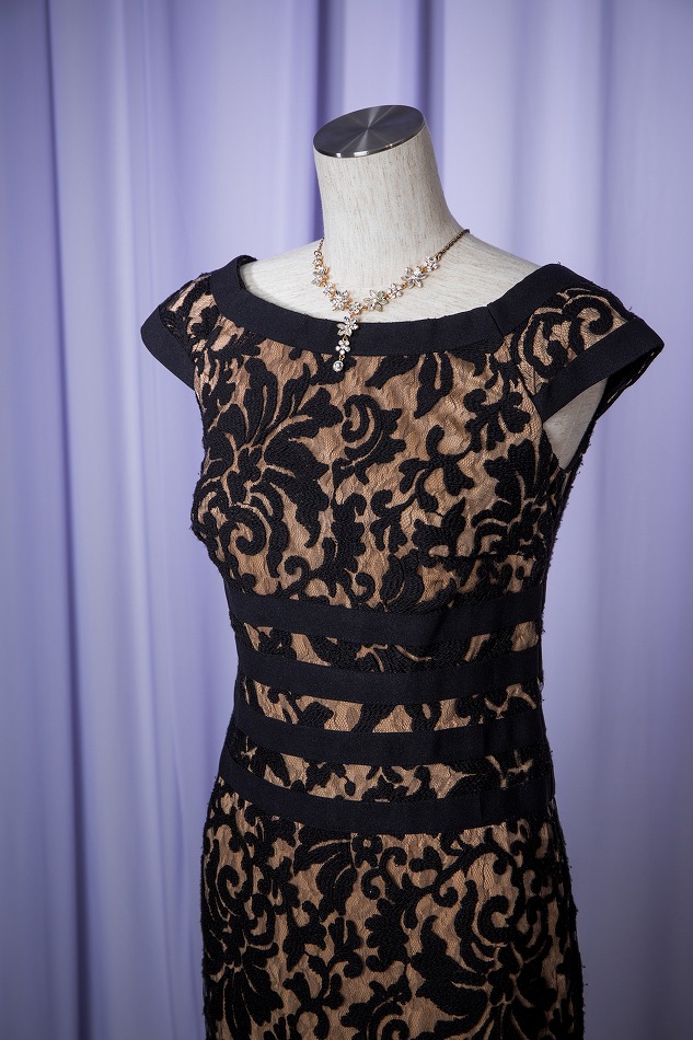 TADASHI SHOJI タダシ ショウジ ブラック総レースロングドレス | 結婚