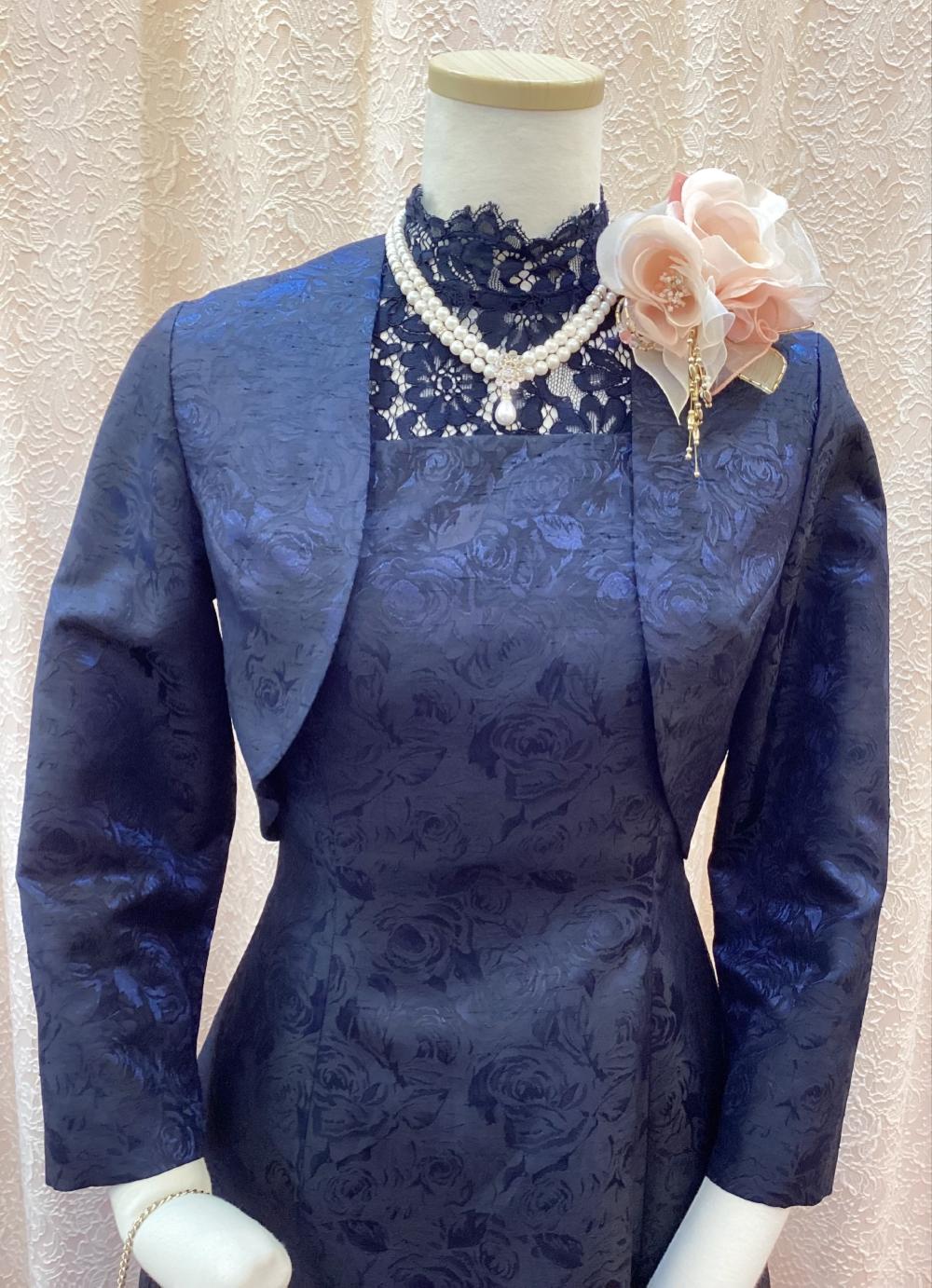 ミシェルネイビー・ミシェルネイビージャケット・ブラックネックベール