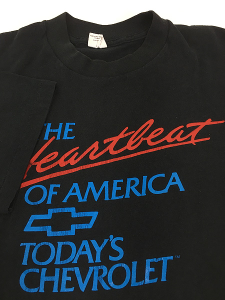 古着 80s USA製 Chevrolet シボレー 自動車 企業 メッセージ Tシャツ