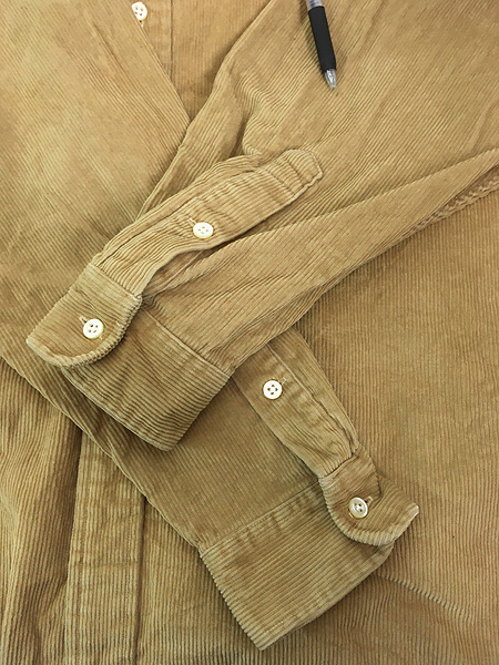 古着 90s Canada製 Polo Ralph Lauren ワンポイント ソリッド 太畝
