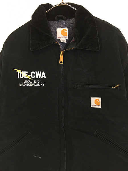 古着 90-00s USA製 Carhartt 裏地 ストライプ ブランケット ブラック