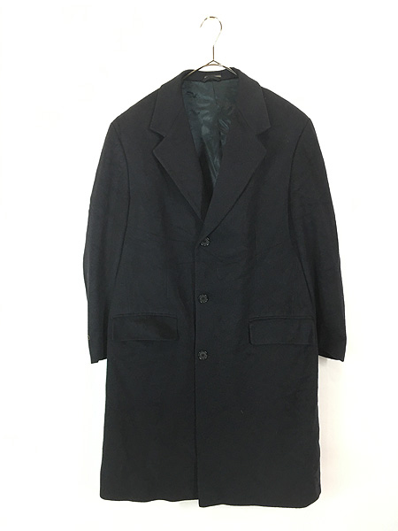 古着 90s Ralph Lauren 高級 カシミヤ ウール チェスター コート 紺