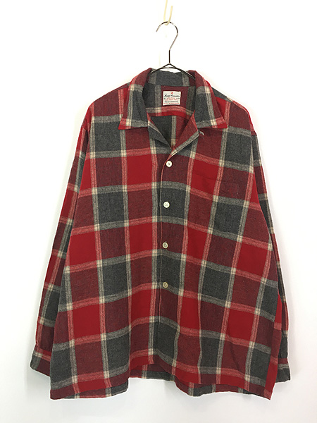 古着 60s Macy Associate's 好配色 チェック 開襟 ボックス