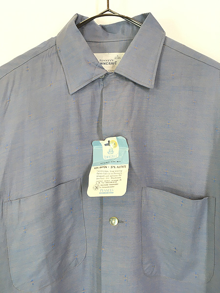 Deadstock」 古着 60s Penney's Towncraft クロス ステッチ 開襟
