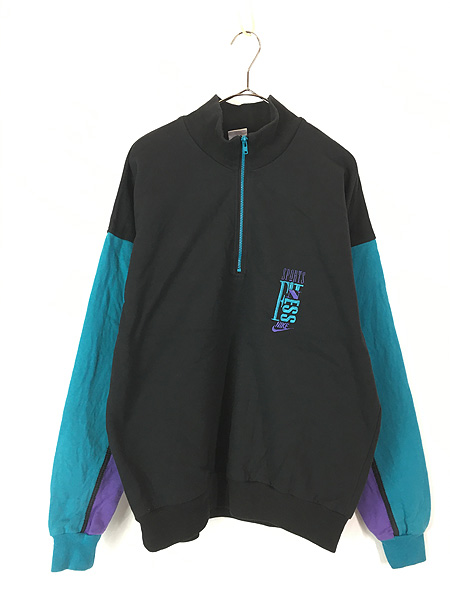 古着 90s USA製 NIKE 「SPORTS FITNESS」 刺しゅう 3カラー ハーフ