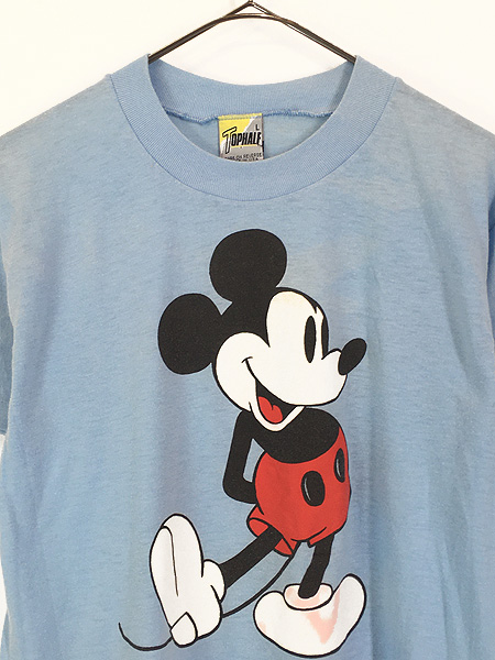 レディース 古着 80s USA製 Disney Mickey 白足 ミッキー Tシャツ L