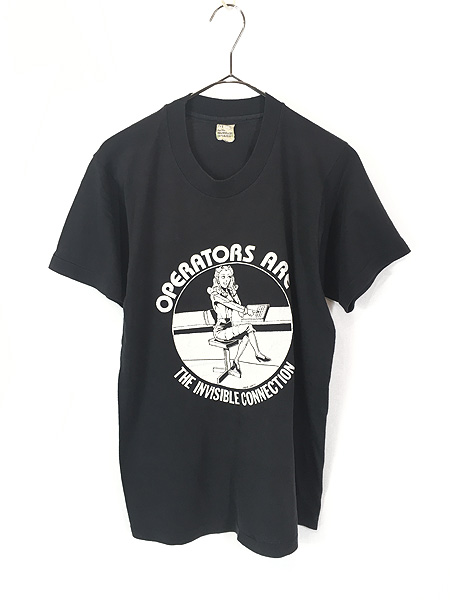 レディース 古着 80s USA製 オペレーター グラフィック プリント T
