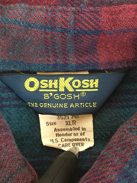 最終売り尽し】古着 80s Oshkosh B'gosh シャドー チェック ヘビー