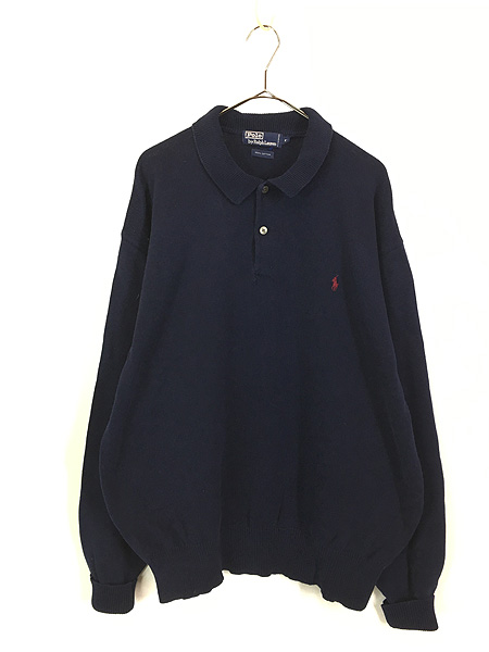 最終売り尽し】古着 90s Polo Ralph Lauren ワンポイント ソリッド 襟