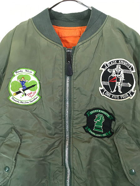 古着 90s USA製 ALPHA MA-1 「82790J (USAF)」 豪華 ワッペン