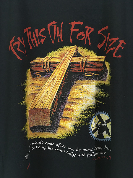 古着 90-00s Solid Light 「Try This On For Size」 十字架 イエス