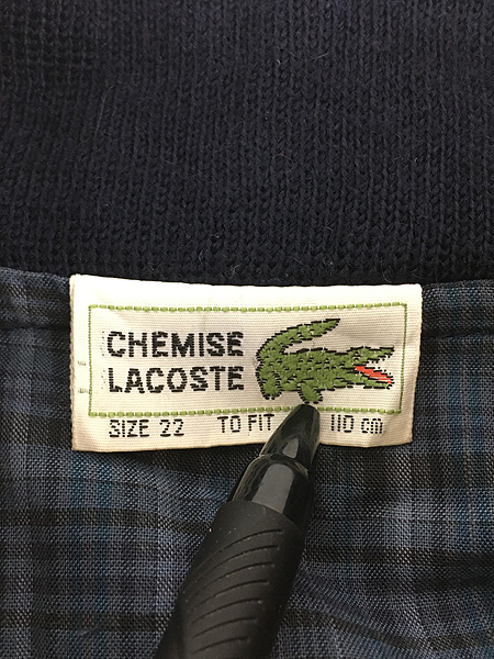 古着 Australia製 CHEMISE LACOSTE 裏地 チェック ワニ パッチ