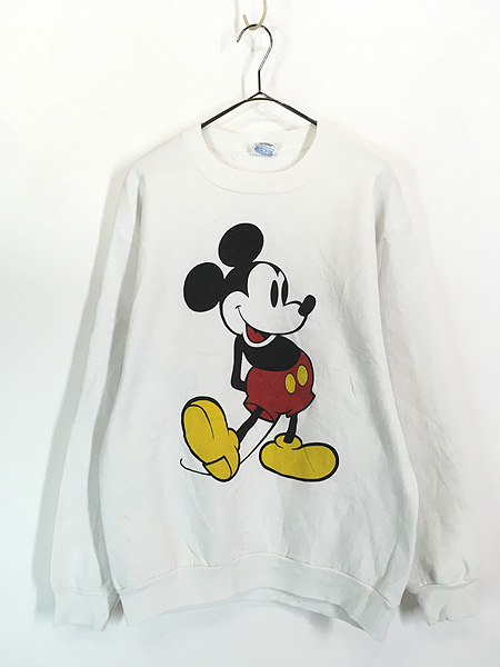 古着 80s USA製 Disney Mickey ミッキー スウェット トレーナー L 古着