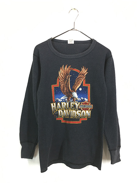 古着 80s USA製 HARLEY DAVIDSON 3D EMBLEM イーグル ワッフル