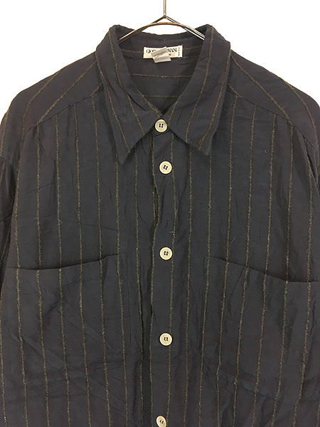 古着 90s Italy製 GIORGIO ARMANI 3D ストライプ コットン レーヨン
