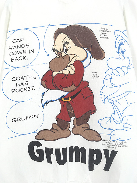 古着 90s Disney 白雪姫 7人の小人 Grumpy おこりんぼ スウェット