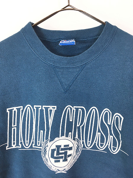 古着 90s USA製 Champion 「HOLY CROSS」 前V 2段 カレッジ スウェット