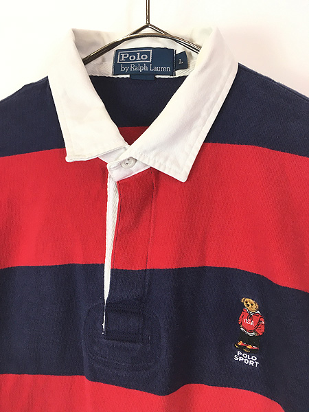 古着 Polo Ralph Lauren 「POLO BEAR」 ポロベア 赤×紺 ボーダー