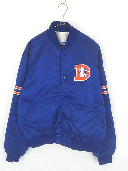 古着 80s USA製 NFL Denver Broncos ブロンコス パデット 光沢 サテン