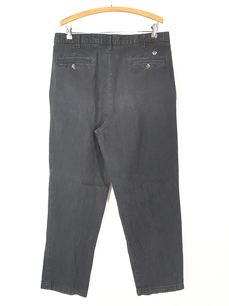 古着 90s Dockers 492-1858 2タック ブラック デニム チノ タック